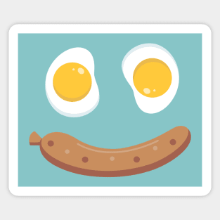 Sausages with Cute and Kawaii Eggs Sticker